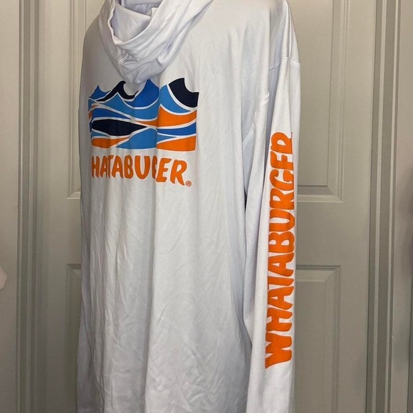 Other - Whataburger White Performance Hooded Long Sleeve – Adult XL – Logo Back & Sleeve